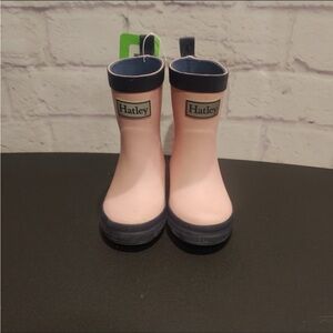 Hatley Blush and Navy Kids' Rain Boots